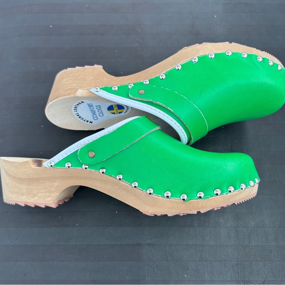 Green Swedish Clogs by